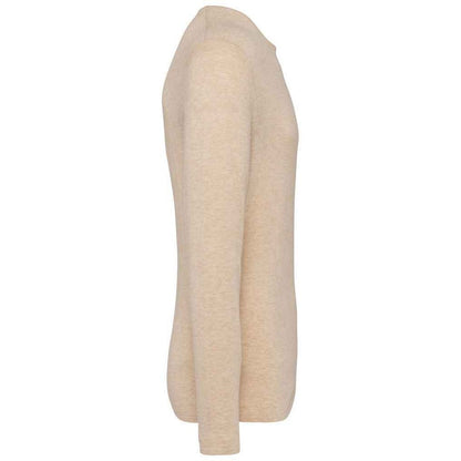 Organic Khaki Heather - Side - Native Spirit Mens Tencel Round Neck Sweatshirt