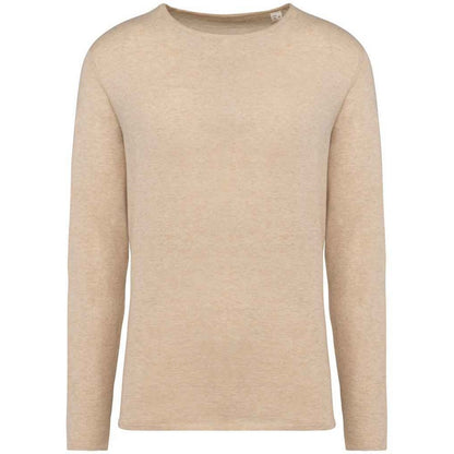 Organic Khaki Heather - Front - Native Spirit Mens Tencel Round Neck Sweatshirt