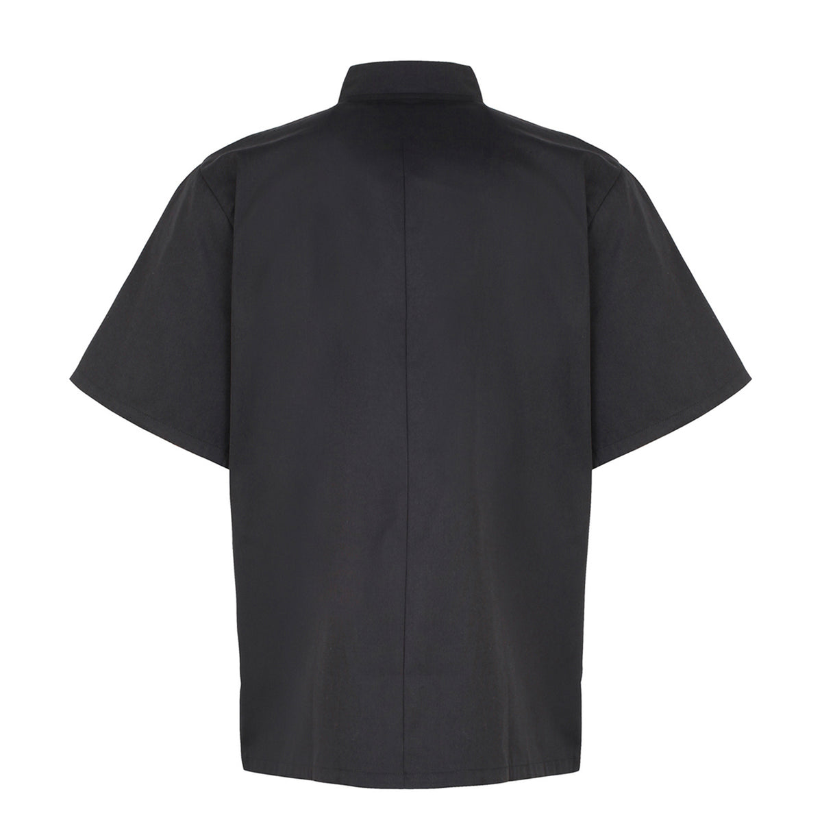 Black - Back - Premier Unisex Adult Stud Front Short-Sleeved Chef Jacket