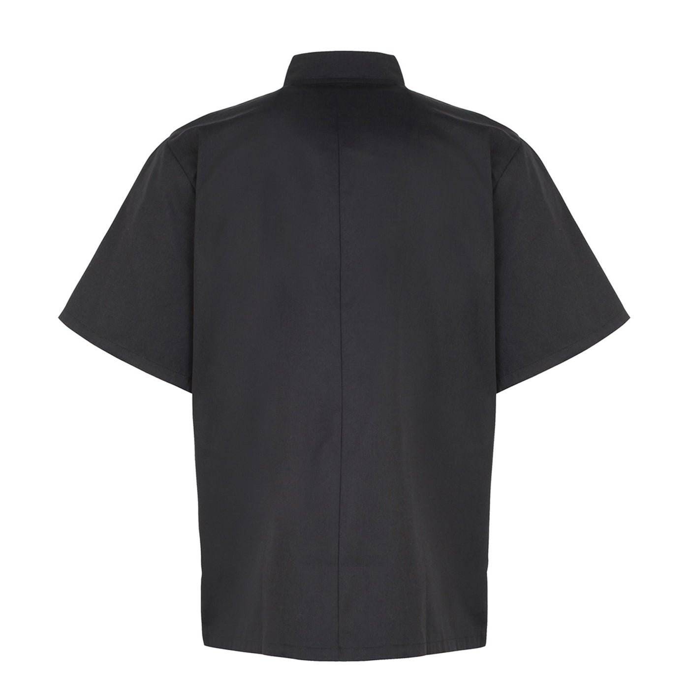 Black - Back - Premier Unisex Adult Stud Front Short-Sleeved Chef Jacket