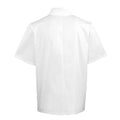 White - Back - Premier Unisex Adult Stud Front Short-Sleeved Chef Jacket