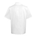 White - Back - Premier Unisex Adult Stud Front Short-Sleeved Chef Jacket