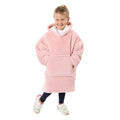 Blush Pink - Back - Brand Lab Childrens-Kids Glow In The Dark Oversized Hoodie Blanket