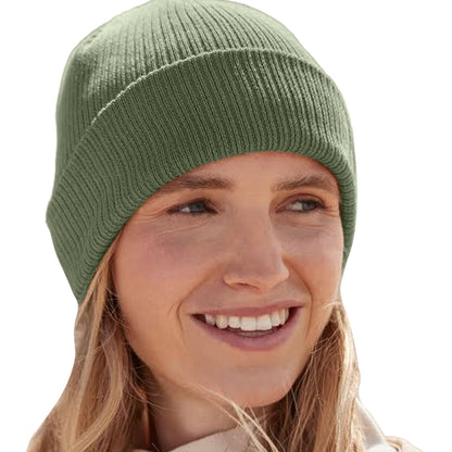 Olive Green - Back - Beechfield Unisex Adult Ribbed Polylana Beanie