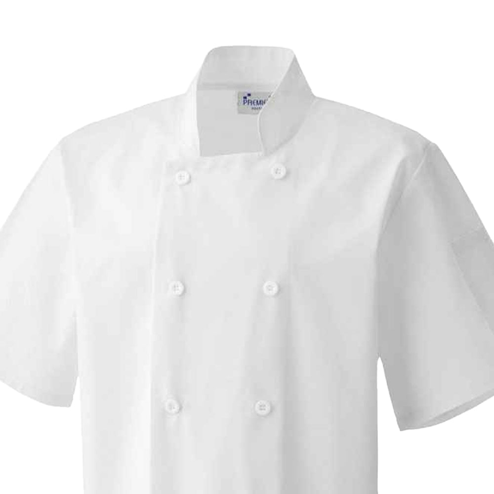 White - Back - Premier Mens Short-Sleeved Chef Jacket