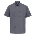 Steel - Front - Premier Mens Short-Sleeved Chef Jacket