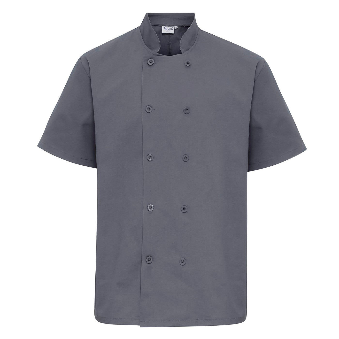 Steel - Front - Premier Mens Short-Sleeved Chef Jacket