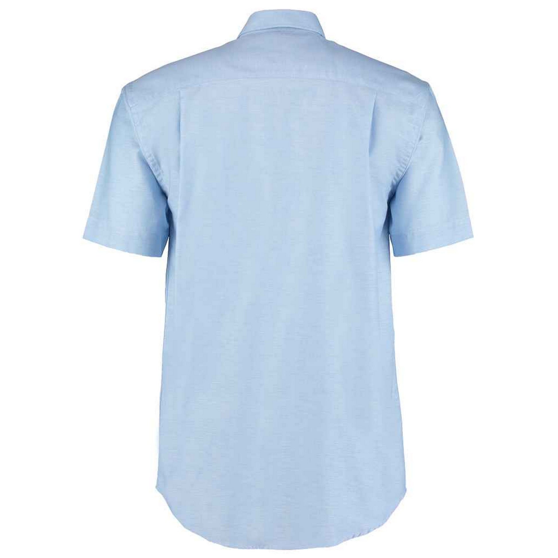 Italian Blue - Side - Kustom Kit Mens Workwear Oxford Classic Short-Sleeved Shirt