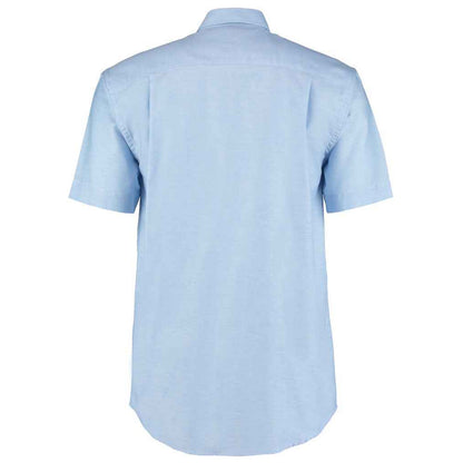 Italian Blue - Side - Kustom Kit Mens Workwear Oxford Classic Short-Sleeved Shirt