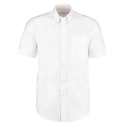 White - Front - Kustom Kit Mens Workwear Oxford Classic Short-Sleeved Shirt