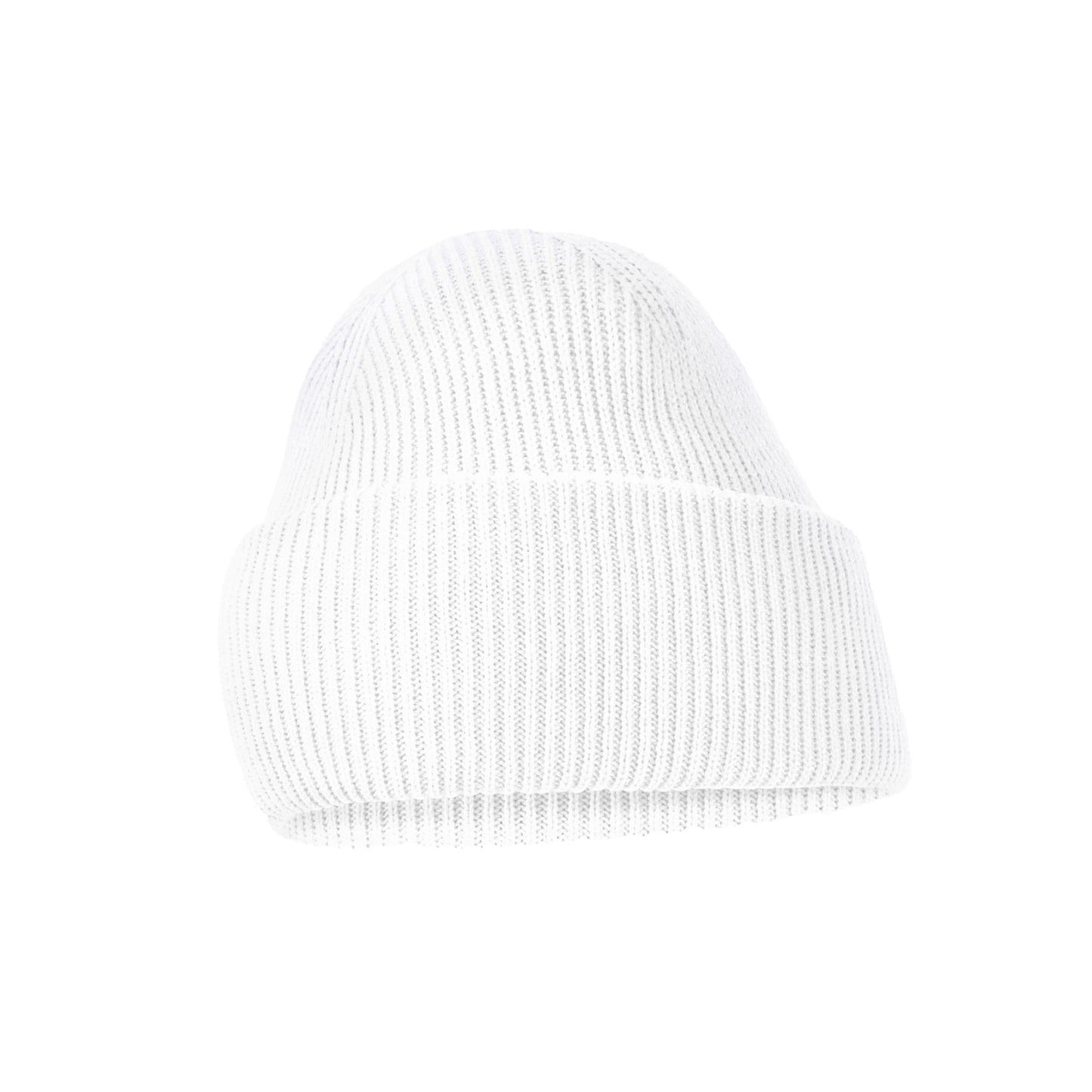 White - Side - Beechfield Unisex Adult Classic Deep Cuffed Beanie