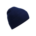 Oxford Navy - Front - Beechfield Unisex Adult Organic Cotton Fine Knit Beanie