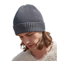 Graphite Grey - Back - Beechfield Unisex Adult Organic Cotton Engineered Patch Beanie