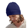 Oxford Navy - Back - Beechfield Unisex Adult Organic Cotton Engineered Patch Beanie