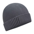 Graphite Grey - Front - Beechfield Unisex Adult Organic Cotton Engineered Patch Beanie