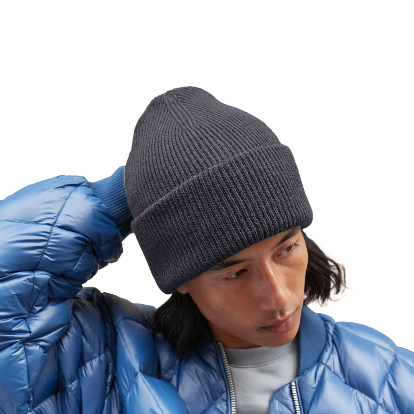 Graphite Grey - Side - Beechfield Unisex Adult Classic Deep Cuffed Beanie