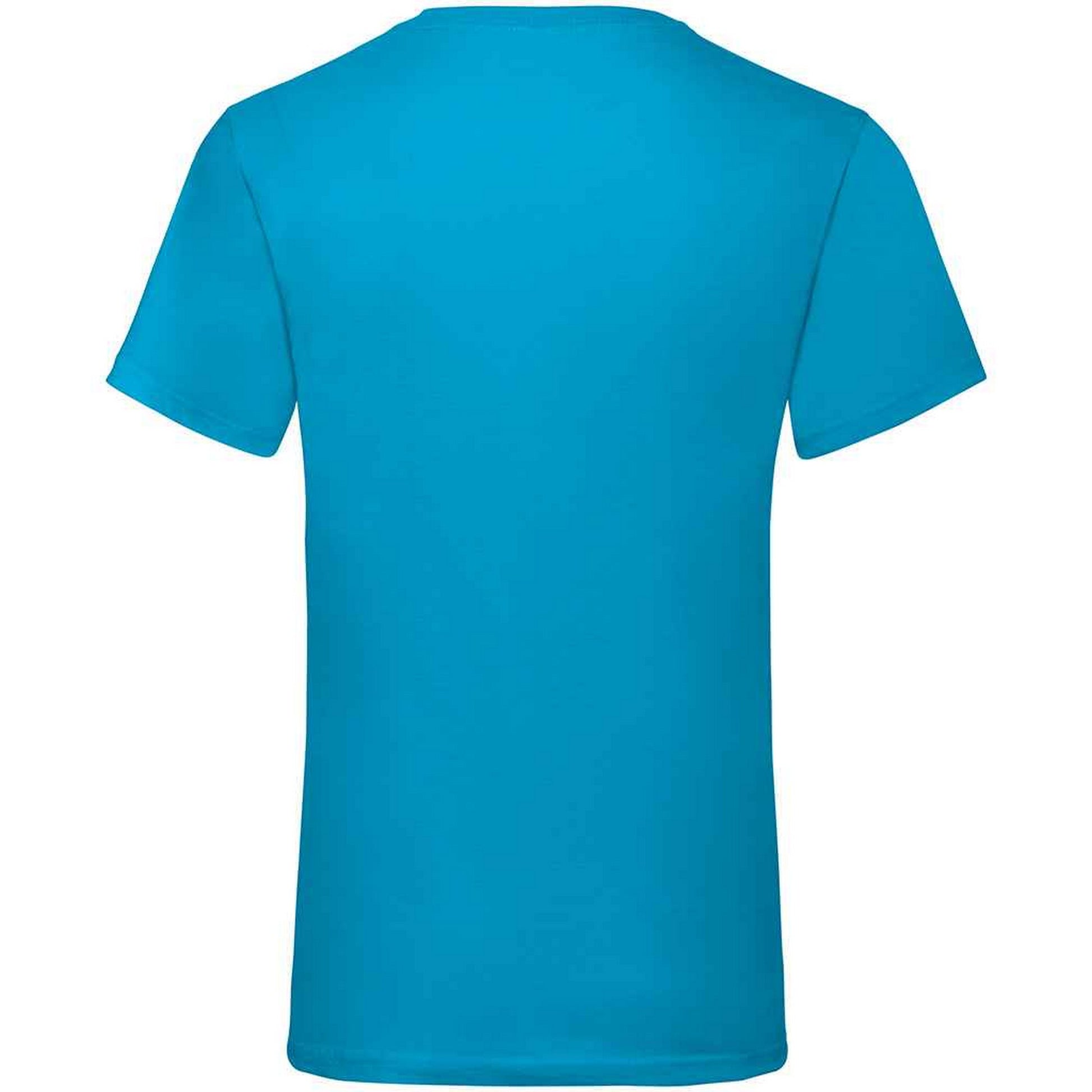 Azure - Back - Fruit Of The Loom Mens Value V Neck T-Shirt
