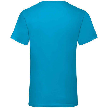 Azure - Back - Fruit Of The Loom Mens Value V Neck T-Shirt