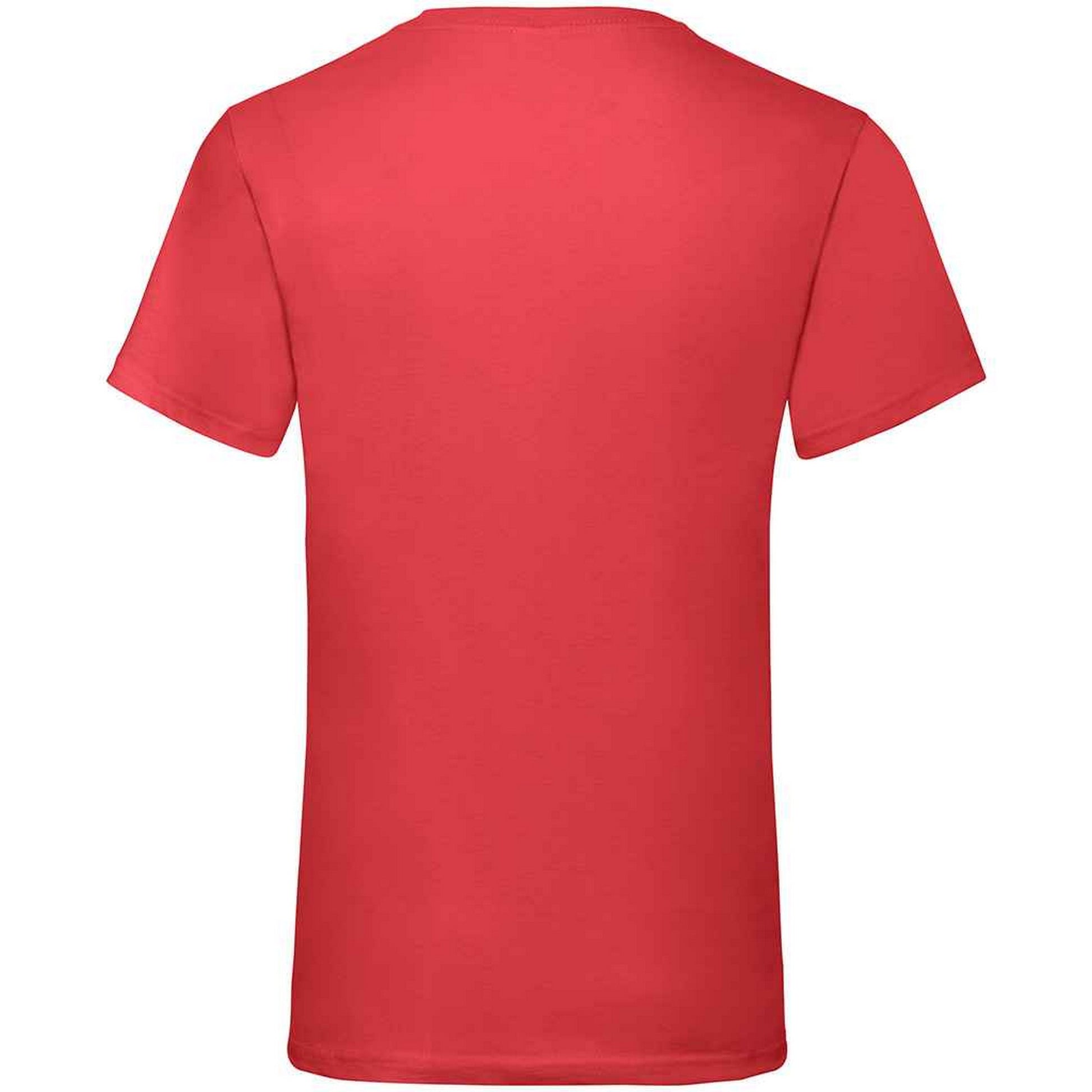 Red - Back - Fruit Of The Loom Mens Value V Neck T-Shirt