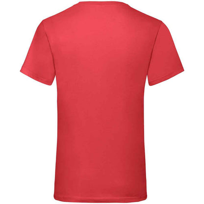 Red - Back - Fruit Of The Loom Mens Value V Neck T-Shirt