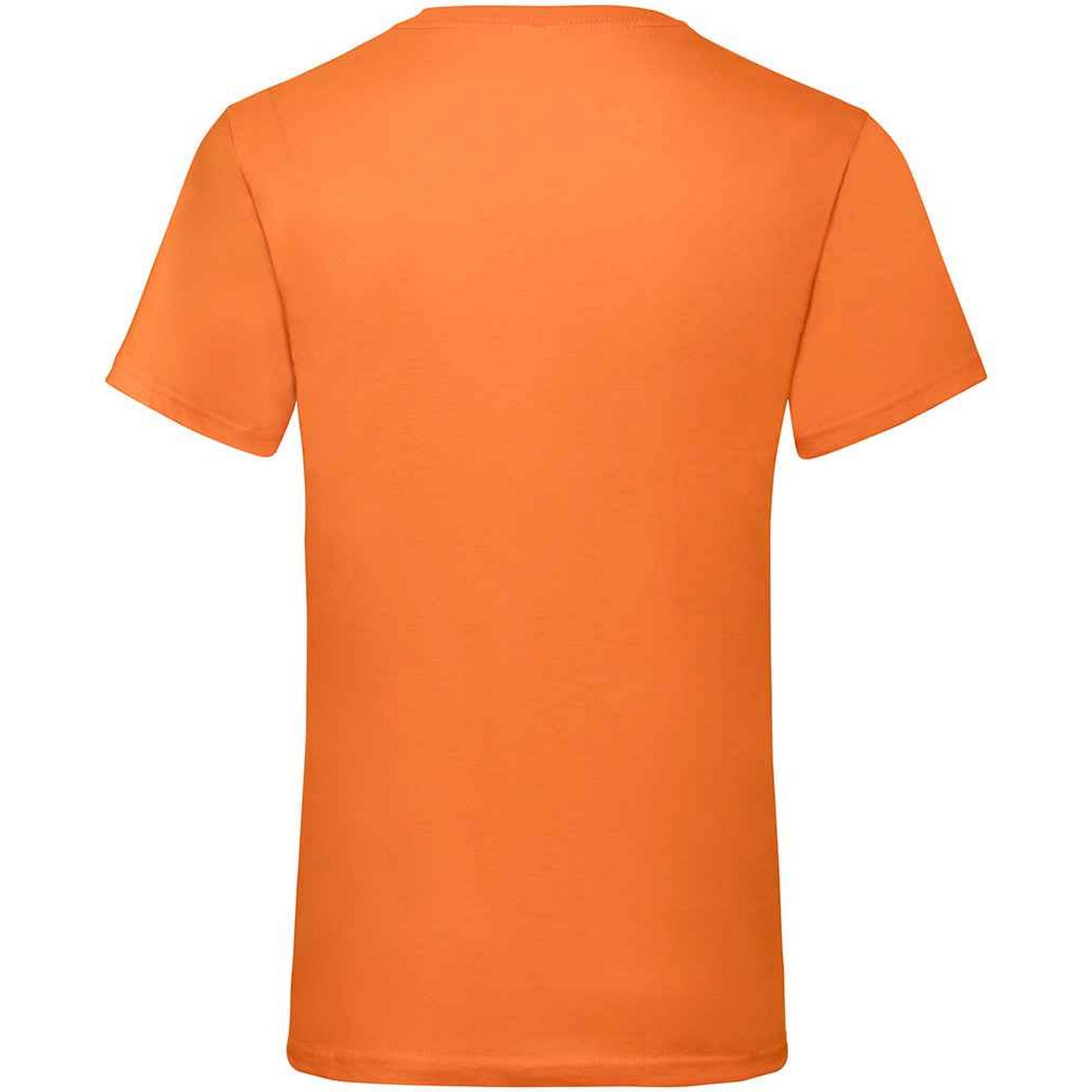 Orange - Back - Fruit Of The Loom Mens Value V Neck T-Shirt