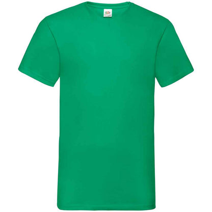 Kelly Green - Front - Fruit Of The Loom Mens Value V Neck T-Shirt