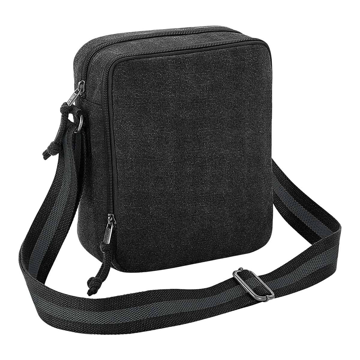 Vintage Black - Front - Quadra Vintage Canvas Mini Crossbody Bag