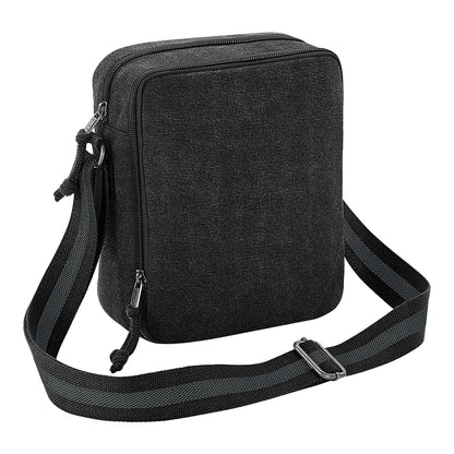 Vintage Black - Front - Quadra Vintage Canvas Mini Crossbody Bag