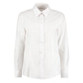White - Front - Kustom Kit Womens-Ladies Oxford Tailored Long-Sleeved Shirt