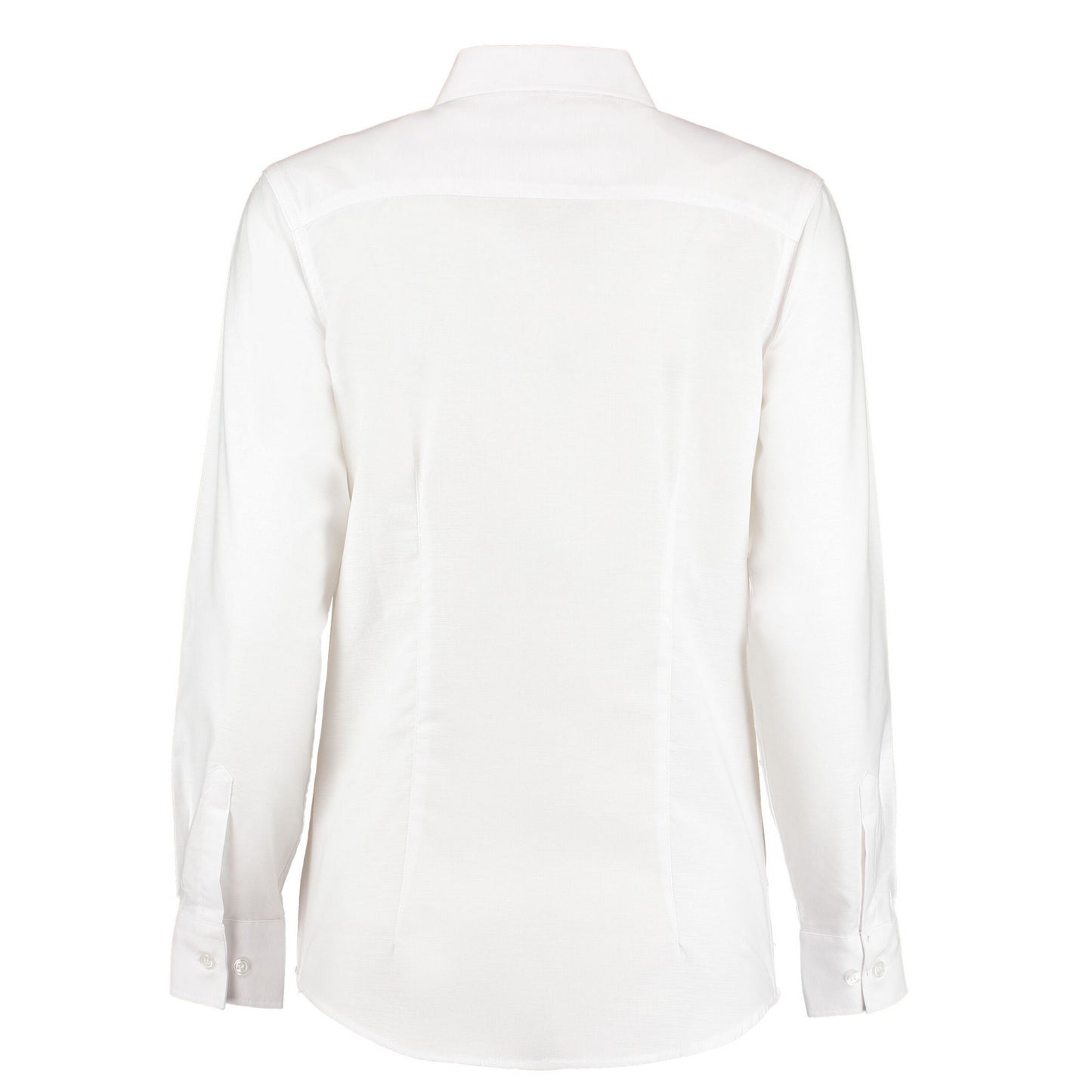 White - Back - Kustom Kit Womens-Ladies Oxford Tailored Long-Sleeved Shirt