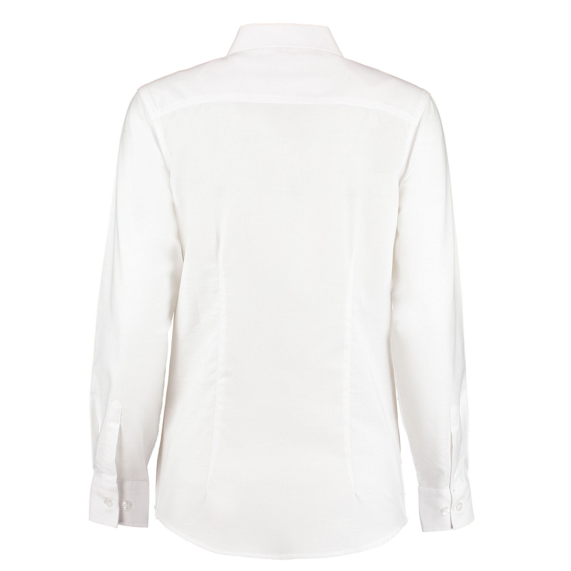 White - Back - Kustom Kit Womens-Ladies Oxford Tailored Long-Sleeved Shirt