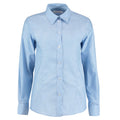 Light Blue - Front - Kustom Kit Womens-Ladies Oxford Tailored Long-Sleeved Shirt