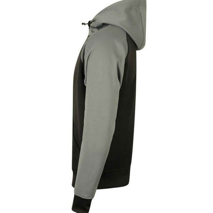 Black-Gunmetal Grey - Side - Finden & Hales Mens Panelled Sports Full Zip Hoodie