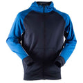 Navy-Royal Blue - Front - Finden & Hales Mens Panelled Sports Full Zip Hoodie