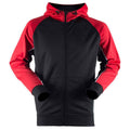 Black-Red-White - Front - Finden & Hales Mens Panelled Sports Full Zip Hoodie