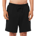 Black - Side - Bella + Canvas Unisex Adult Sponge Fleece Sweat Shorts