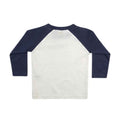 White-Navy - Back - Larkwood Childrens-Kids Long-Sleeved Baseball T-Shirt