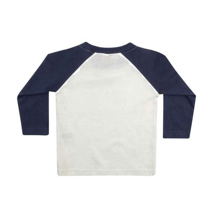White-Navy - Back - Larkwood Childrens-Kids Long-Sleeved Baseball T-Shirt