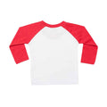 White-Red - Back - Larkwood Childrens-Kids Long-Sleeved Baseball T-Shirt