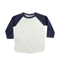 White-Navy - Front - Larkwood Childrens-Kids Long-Sleeved Baseball T-Shirt