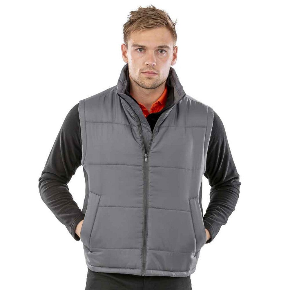 Grey - Back - Result Core Unisex Adult Padded Body Warmer