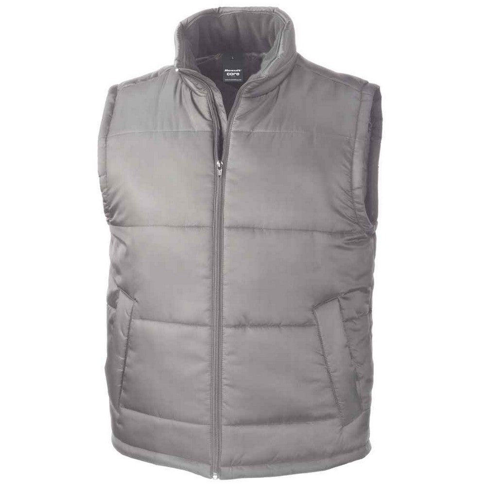 Grey - Front - Result Core Unisex Adult Padded Body Warmer