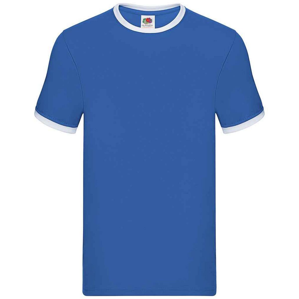 Royal Blue-White - Front - Fruit of the Loom Mens Ringer Contrast T-Shirt