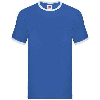 Royal Blue-White - Front - Fruit of the Loom Mens Ringer Contrast T-Shirt