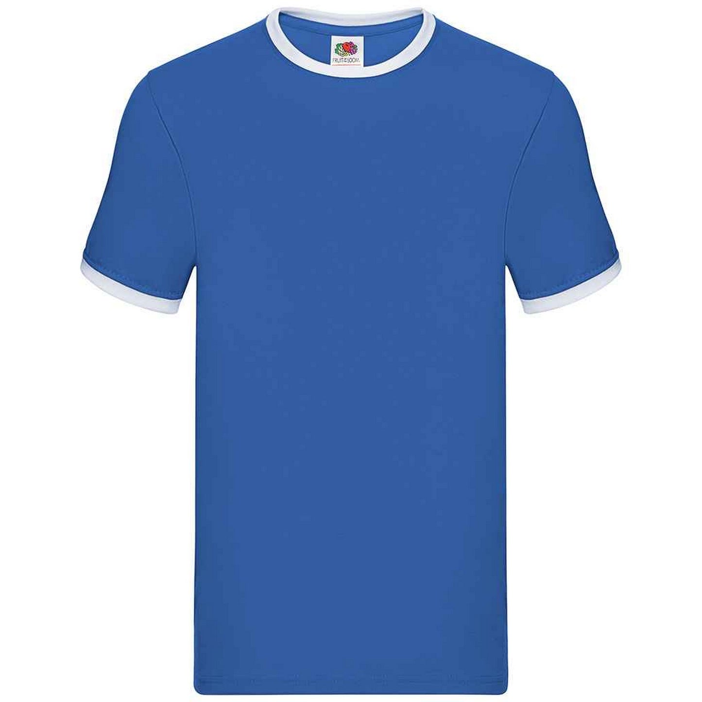 Royal Blue-White - Front - Fruit of the Loom Mens Ringer Contrast T-Shirt
