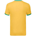 Sunflower-Kelly Green - Back - Fruit of the Loom Mens Ringer Contrast T-Shirt