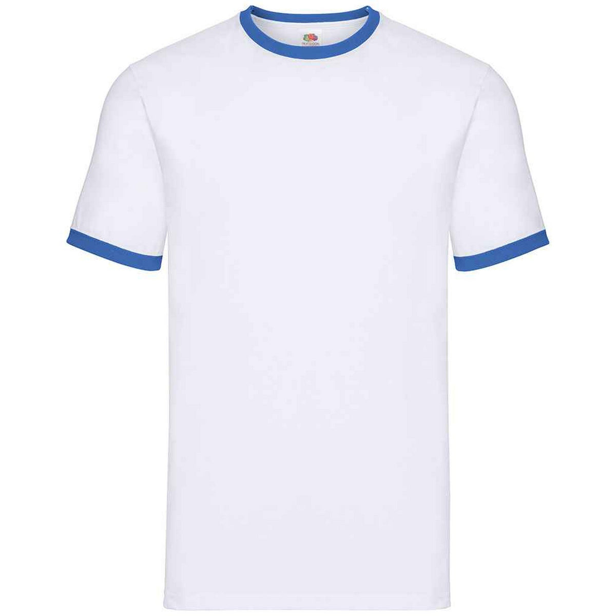 White-Royal Blue - Front - Fruit of the Loom Mens Ringer Contrast T-Shirt