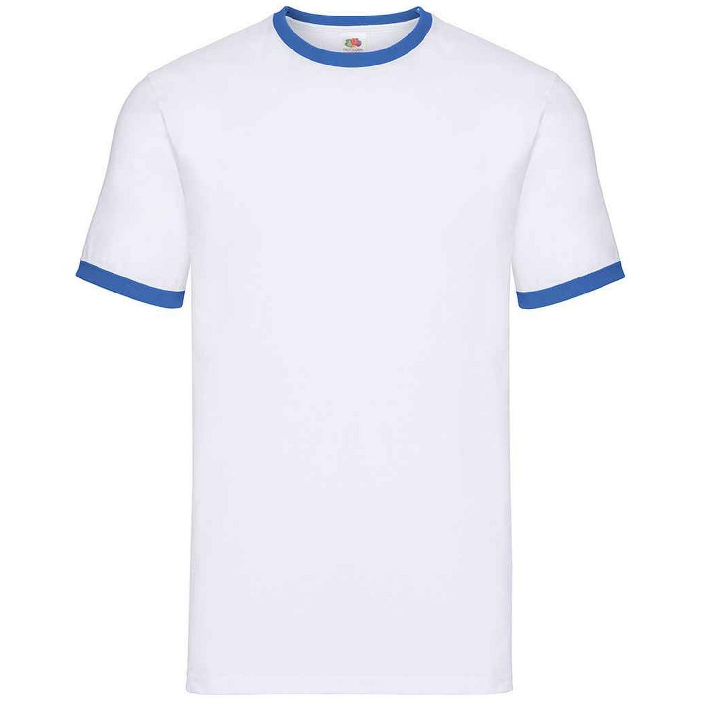 White-Royal Blue - Front - Fruit of the Loom Mens Ringer Contrast T-Shirt