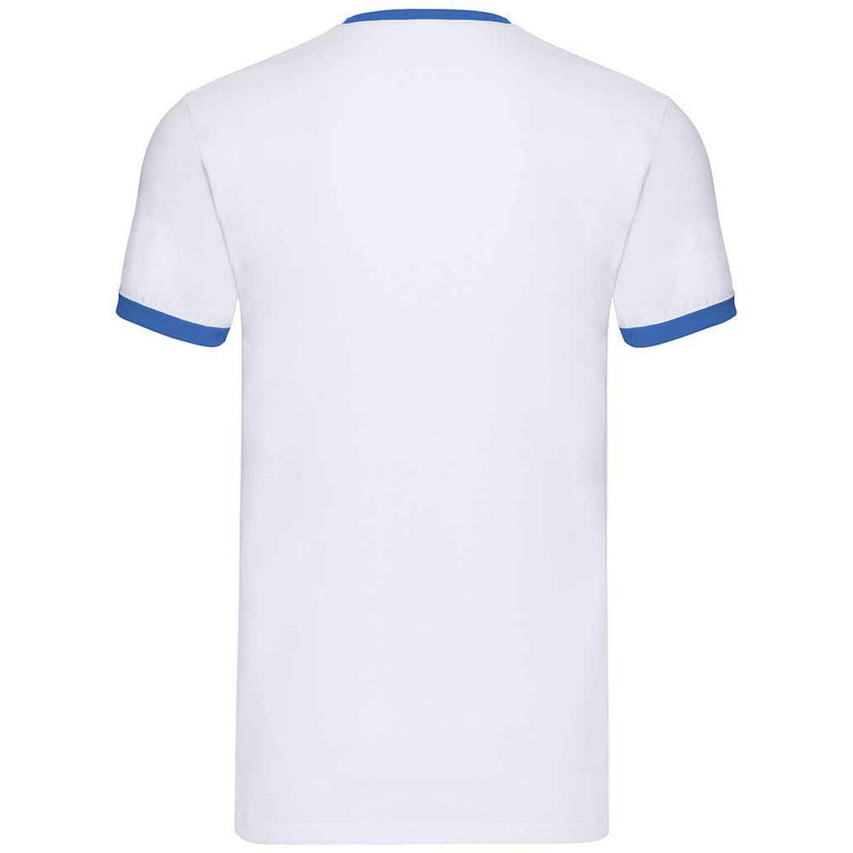 White-Royal Blue - Back - Fruit of the Loom Mens Ringer Contrast T-Shirt