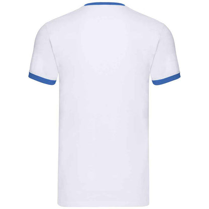 White-Royal Blue - Back - Fruit of the Loom Mens Ringer Contrast T-Shirt